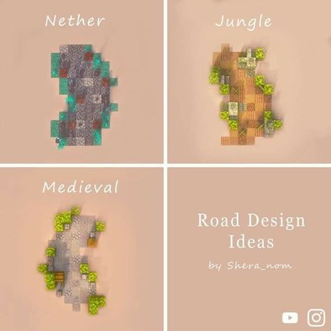 Path Design Minecraft, Path Ideas Minecraft, Minecraft Path Ideas, Minecraft Path, Minecraft Decoration, Minecraft Structures, Minecraft Blocks, Bangunan Minecraft, Minecraft Cottage