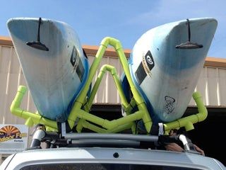 PVC Kayak Roof Rack/Carrier : 11 Steps (with Pictures) - Instructables Kayak Mods, Kayak Ideas, Kayak Roof Rack, Wooden Kayak, Kayak Storage Rack, Kayaking Tips, Kayak Trailer, Kayak Storage, Kayak Rack