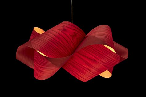 LZF Swirl by Ray Power 07 Veneer Ceiling, Lzf Lamps, Suspended Lighting, Metal Canopy, Suspension Light, German Design, Geometric Pendant, Wood Veneer, Design Awards