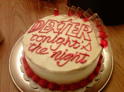 amazing dexter cake! Dexter Cake, Themed Dinners Ideas, 14th Birthday Cakes, Dexter Morgan, 19th Birthday, 22nd Birthday, Dinner Themes, 14th Birthday, Watch Party