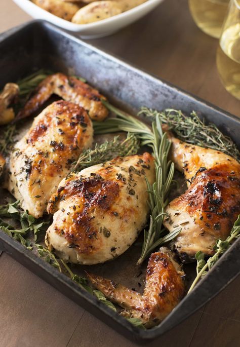 Pan Roasted Chicken, Chicken Wine, Fresh Herb Recipes, Herb Sauce, Herb Recipes, Quick Weeknight Meals, Poultry Recipes, Roasted Chicken, Savoury Dishes