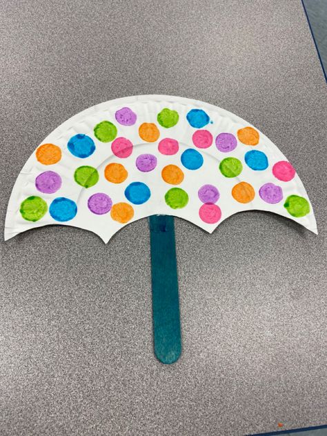 Umbrella Art And Craft For Preschool, April Fools Crafts For Kids, Umbrella Art For Kids, U For Umbrella, Spring Crafts For Toddlers, Silly Crafts, Adorable Crafts, Origami Paper Flowers, Spring Arts And Crafts