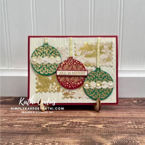 Hang An Ornament Stampin Up Cards, Sample Christmas Cards, Christmas Card Ornaments, Ornament Card, Cardmaking Ideas, Homemade Christmas Cards, Stampin Up Christmas Cards, Fall Mini, Stampin Up Christmas