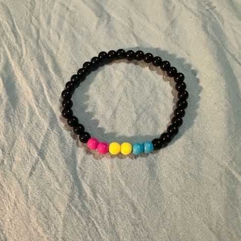 Pansexual Flag colors breaded bracelet 勺 Pansexual Bracelet, Pansexual Flag, Amazon Jewelry, Flag Colors, Lgbt Pride, Yellow And Blue, Acrylic Beads, Bead Bracelet, Jewelry Ideas