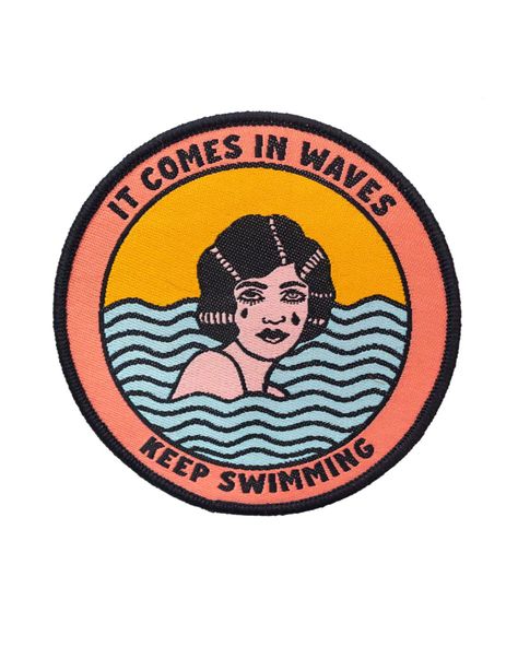 Keep swimming, and keep your head above water. A little recognition and motivation.Embroidered patch designIron-on backingFinely-detailed woven threadMerrowed edge stitchingMeasurements: 3" diameterBy Pretty Bad Co. It Comes In Waves, Western Skull, Keep Swimming, Patch Design, Emotional Support, Embroidered Patch, Iron On Patches, Embroidered Patches, Glow In The Dark