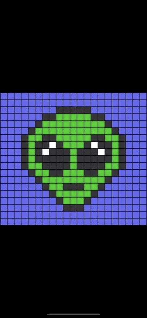 Alien Pixel Art, Canvas Earrings, Rave Kandi, Crochet Graph, Whatsapp Wallpaper Cute, Graph Crochet, Easy Pixel Art, Tapestry Crochet Patterns, Pixel Pattern