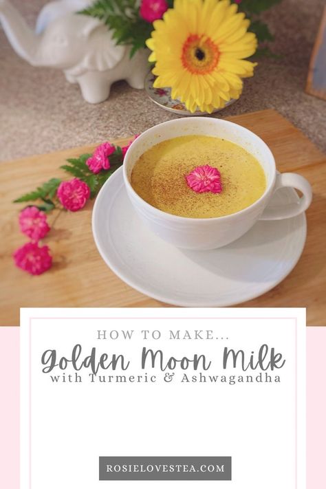 I’m so in love with moon milks right now. I have lots of variations, all of which include soothing hot milk and adaptogenic ashwagandha root powder. This Golden Moon Milk recipe is made with healing turmeric, soothing ginger, and warming black pepper. Moon milk is always made with warming milk and can contain various herbs, adaptogens, spices and flowers that can help promote peace and tranquility... Moon Milk Recipe, Turmeric Golden Milk, British Cake, Moon Milk, Whisky Sour, Moroccan Mint Tea, Ayurvedic Recipes, Deliciously Ella, Turmeric Milk