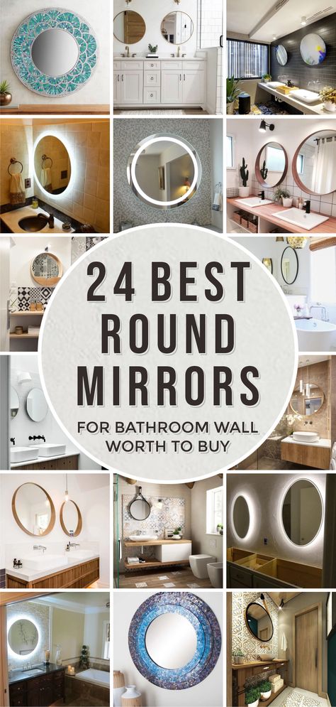 Big Round Mirror, Mirrors For Bathroom, Spherical Mirror, Decorative Bathroom Mirrors, Small Bathroom Mirrors, Small Round Mirrors, Unique Mirror, Bathtub Design, Unique Mirrors