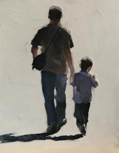 Father And Son Painting, Father Picture, Father Art, Sky Art Painting, Family Painting, Painting People, Family Illustration, Family Print, Painting Wallpaper