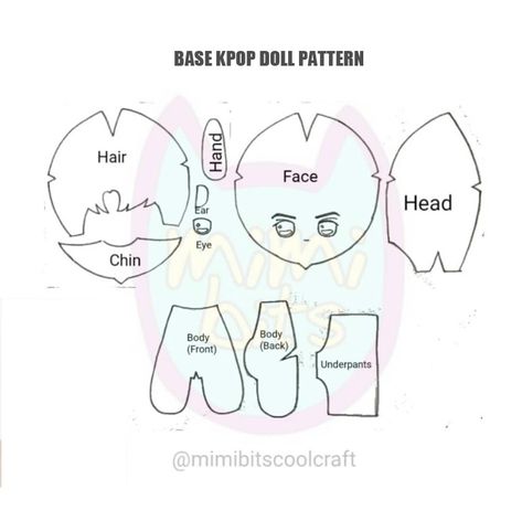 Base Kpop Doll PDF Printable Pattern - mimibitscoolcraft's Ko-fi Shop - Ko-fi ❤️ Where creators get support from fans through donations, memberships, shop sales and more! The original 'Buy Me a Coffee' Page. Kpop Doll Pattern, Txt Daydream, Doll Clothes Pattern, Clothes Pattern, Minky Fabric, Felt Fabric, Printable Patterns, Doll Clothes Patterns, Doll Pattern