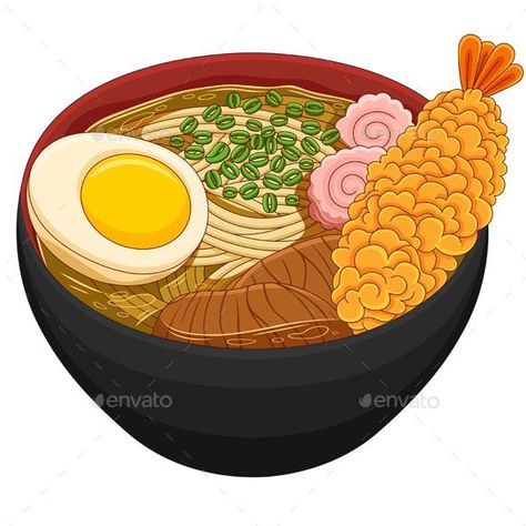 Udon Vector Udon Illustration, Photo Kawaii, Udon Soup, Infographic Templates, Food Festival, Menu Restaurant, Favorite Food, Flat Design, Soup Bowl