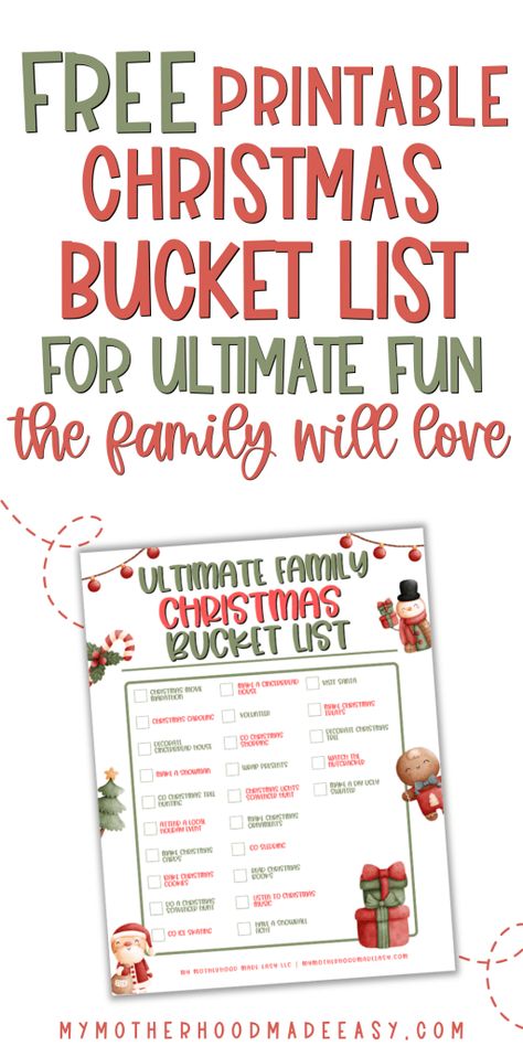 Christmas list ideas Things To Do For Christmas Activities, Christmas Time Bucket List, Christmas Fun List, Christmas Break Bucket List, Christmas To Do List Things To Do, Toddler Christmas Bucket List, Family Christmas Bucket List, Holiday Things To Do, December Bucket List Kids