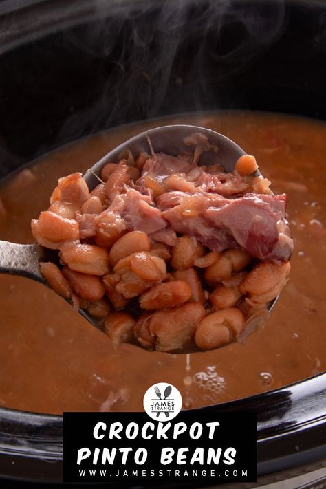 Skip the soak, savor the flavor! ⏳ These crockpot pinto beans are so easy, your taste buds will do a happy dance. No overnight soaking, just toss 'em in, set it and forget it! ✨ Get ready for perfectly tender, smoky beans that'll steal the show in burritos, dips, or just plain on their own. Crockpot Pinto Beans With Ham Hock, Crockpot Pinto Beans No Soak, Pinto Beans With Ham Hock, Beans With Ham Hock, Crockpot Pinto Beans, Beans With Ham, Ham Hock Recipes, Beans Recipe Crockpot, Beans And Ham