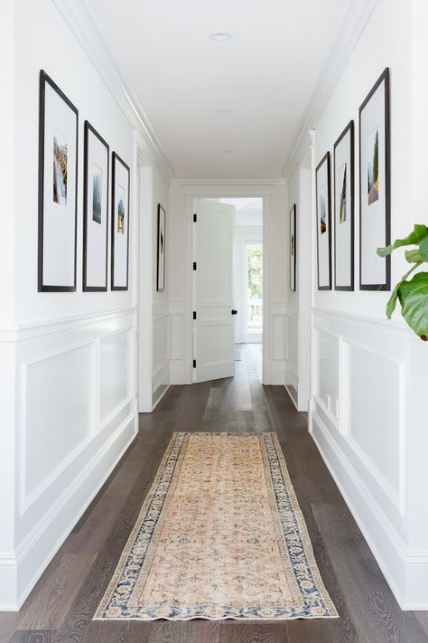 Your Favorite Spaces in 2019 Bedroom Transitional, Hallway Walls, Narrow Hallway Decorating, Hallway Designs, Hallway Design, Long Hallway, Transitional Living, Interior Modern, Transitional Decor