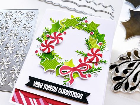 Peppermint Candies, Catherine Pooler, Holiday Stamping, Craft Desk, Candy Cane Stripes, Winter Cards, Holly Jolly, Xmas Cards, Patterned Paper