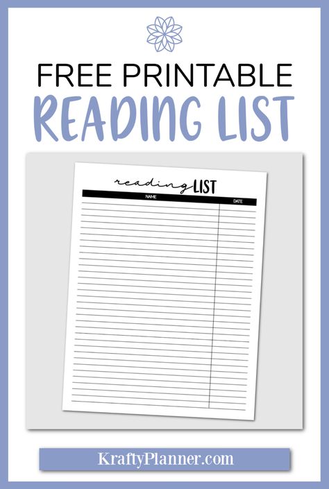 Reading List Printable Free, Book List Printable Free, Books I Want To Read Printable, Tbr Printable Free, To Be Read List Template, Reading List Template, Book List Printable, Reading List Printable, Daily Reading Log