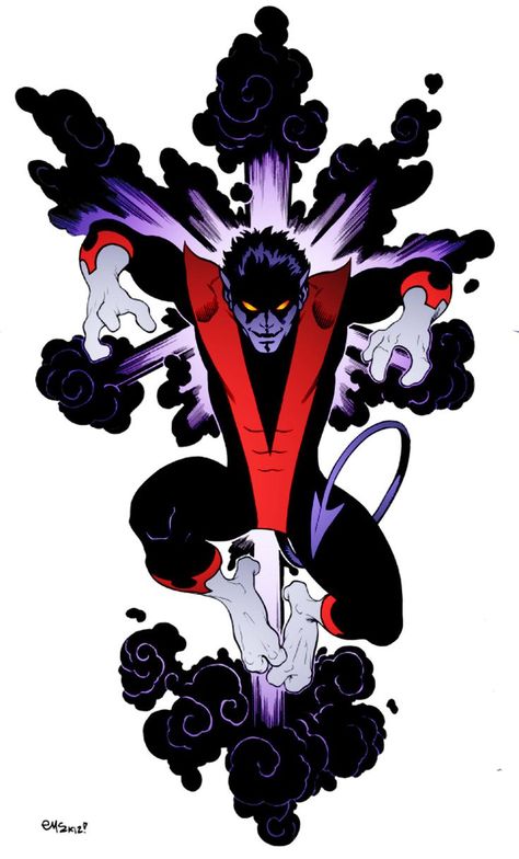 Nightcrawler Art, Nightcrawler Marvel, Nightcrawler Comic, Ed Mcguinness, Nightcrawler Xmen, Xmen Art, Marvel Cards, Comic Tattoo, Marvel Tattoos