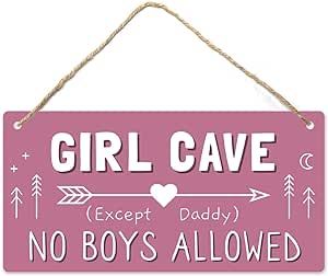 Girls Door Sign, Decorations For Bedroom, Plastic Girl, Toddler Boy Room Decor, Kids Room Sign, No Boys Allowed, Girl Cave, Girls Room Wall Decor, Home Wooden Signs