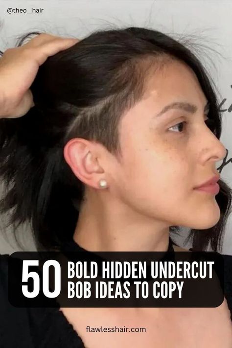 Undercut Bob Haircut: Collection of Hidden Undercut Bob Ideas, Short Bob with Undercut and Bangs. Hidden Undercut, Bob And Bangs, Bob With Undercut, Short Bob With Undercut, A Line Long Bob, Side Undercut, Edgy Undercut, Modern Undercut, Undercut Bob Haircut