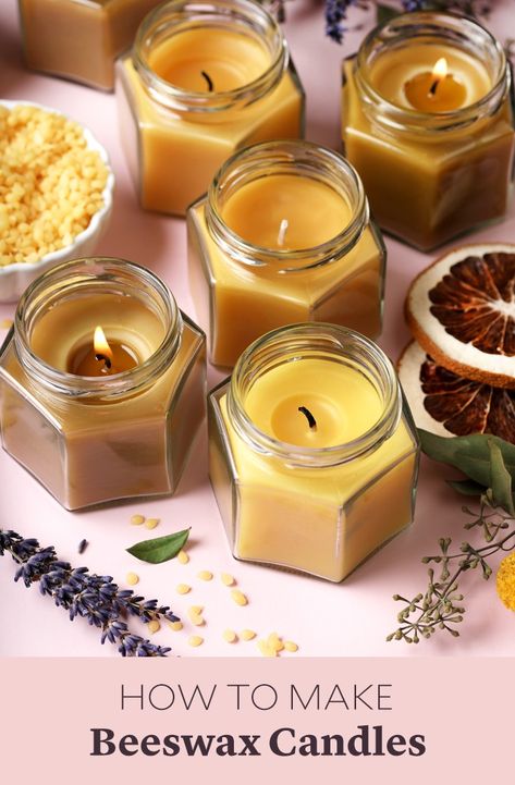 Beeswax Diy, Homemade Candle Recipes, Beeswax Recipes, Beeswax Candles Diy, Bee Wax Candles, Bee Wax, Candle Projects, Candles Diy, Essential Oils Herbs