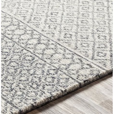 Steelside™ Abdera Geometric Handmade Tufted Wool Beige/Ivory/Charcoal Area Rug & Reviews | Wayfair Area Rug Under Dining Table, Rug Under Dining Table, Charcoal Rug, Teal Area Rug, Manufactured Stone, Brick Design, Porcelain Floor Tiles, Kitchen Mirror, Stick On Tiles