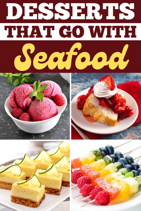 Are you looking for delicious desserts that go with seafood? Whether you’re having shrimp, crab, lobster, or fish, this roundup has a perfect ending for every dish! Crab Boil Dessert Ideas, Seafood Boil Dessert Ideas, Desserts For Fish Fry, Low Country Boil Dessert Ideas, Shrimp Boil Dessert Ideas, Desserts That Go With Seafood, Seafood Dessert, Crab Dinner, Crab Boil Party