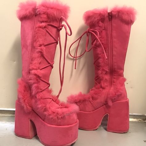 Chic High Heels, Fur Heels, Rough Heels, Heel Boots, Mid Calf Boots, Platform Boots, High Heel Boots, Snow Boots, Chunky Heels