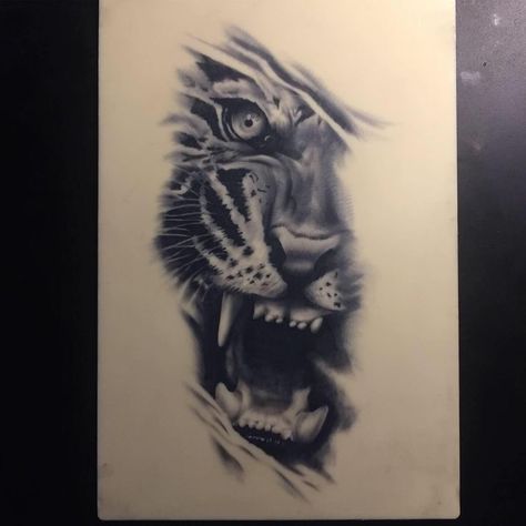 Tiger Tattoo Realistic, Fake Skin Tattoo, Learn To Tattoo, Tattoo Tiger, Tiger Black, Fake Skin, Lion Head Tattoos, Tiger Tattoo, Lion Tattoo