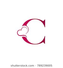 C letter logo with heart icon, valentines day concept Letters With Hearts Tattoo, Chris Name Tattoo Design, Letter C Font Design, C Tatoos Letter, C Letter Tattoo Design, Letter C With Heart, Chris Tattoo Name, C Tattoo Initial, C Letter Tattoo