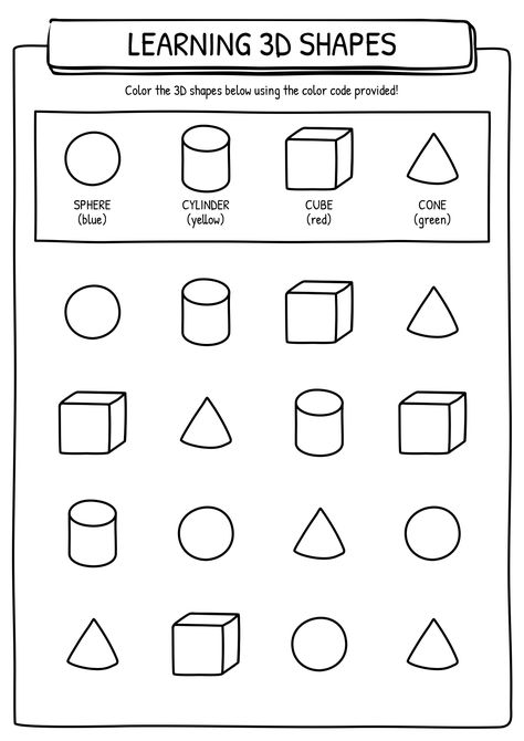 Printable 3D Shapes Worksheets 2d And 3d Shapes Worksheet For Kindergarten, 2d And 3d Shapes Worksheet, Printable 3d Shapes, Quadrilaterals Worksheet, Shape Worksheet, Number Bonds Worksheets, 3d Shapes Worksheets, 3 Dimensional Shapes, Nursery Worksheets