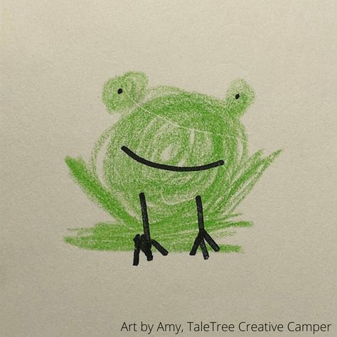 Ribbit! So simple, yet brilliant. We love this frog drawing by Amy, using only a series of circles and straight lines. #TaleTree #KidsArt #Paintings #Talent #drawing #KidsActivities Frog Drawing, Straight Lines, A Series, Art For Kids, Circles, Activities For Kids, Love This, Mario Characters, Paintings