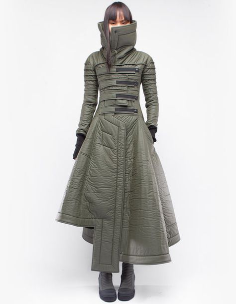 High Collar Coat, Dystopian Fashion, Cardigan Oversized, Concept Clothing, Collar Coat, Futuristic Fashion, Collared Coat, Blade Runner, Jacket Sale