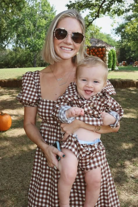 Mommy and son matching outfits! Looking for cute fall outfit ideas for you and your little boy? Check out this adorable checkered brown dress and its matching set. These pieces are perfect for a family photoshoot, a birthday, and everyday wear. These outfits are not only high quality and comfy, but they also have a stylish aesthetic. Don't miss out on these amazing looks! Hunter Premo. Mommy and Me Outfits Mommy And Me Son Outfits, Mama And Son Matching Outfits, Mum And Son Matching Outfits, Mommy And Me Boy Outfits, Matching Baby And Mommy Outfits, Mommy And Son Matching Outfits, Mommy And Baby Outfits, Mommy And Me Outfits Boy, Mommy And Son Outfits