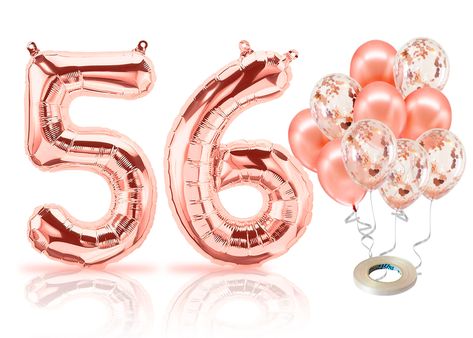 Available in all numbers 1 - 100 #rosegold #birthday #latex #red #birthdaydecoration #birthdaydeco #birthdayballoons #partysupplies #number56balloons 28 Birthday Decorations, 26th Birthday Decorations, 85th Birthday Decorations, Birthday Dekoration, 29th Birthday Decorations, 22 Birthday Decorations, 23rd Birthday Decorations, Balloons Number, Birthday Rose Gold