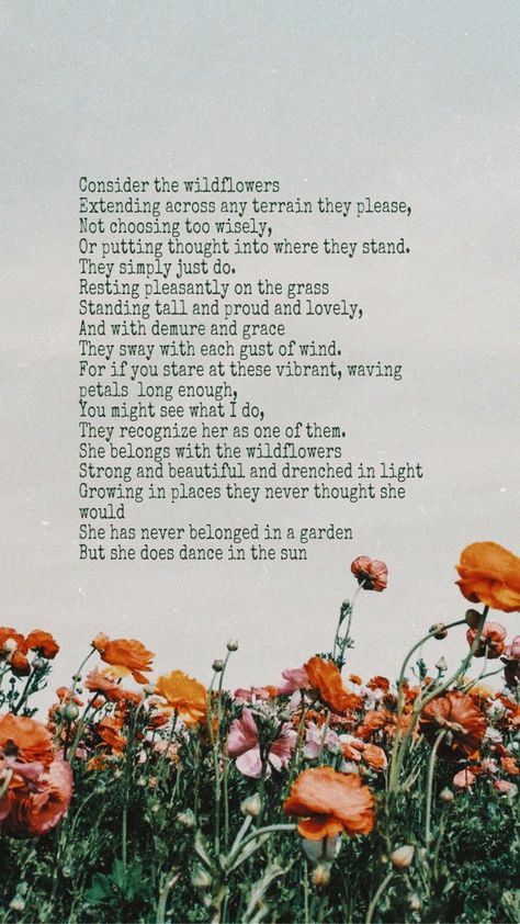 Poems About Wildflowers, Wildflower Poems, Wildflower Poem, Wildflower Aesthetic, Inspiring Poems, Pretty Graphics, Wild Flower Quotes, Flower Poem, Calligraphy Inspiration