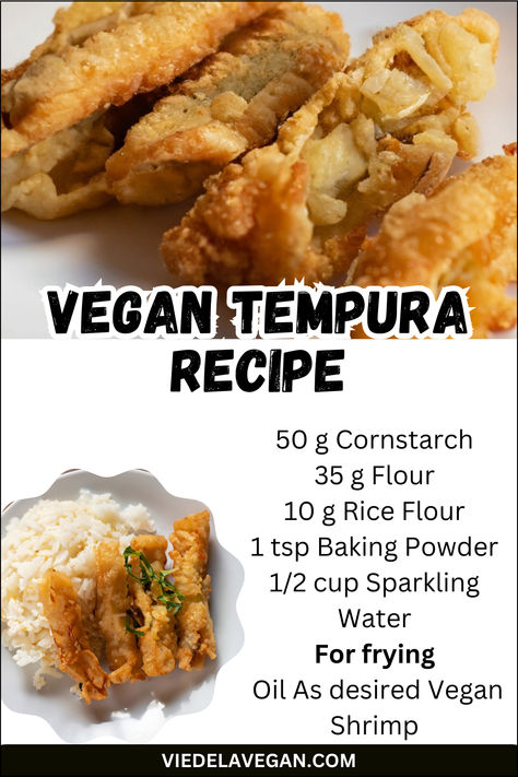 Vegan Tempura Recipe Vegan Tempura Batter, Vegan Musubi, Vegan Tempura, Tempura Recipes, Tempura Vegetables, Musubi Recipe, Vegetable Tempura, Tempura Sushi, Vegan Shrimp