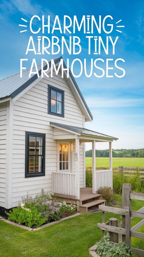 Looking for a cozy getaway? Check out these charming Airbnb tiny farmhouses, perfect for your next adventure. From unique tiny house interior design to cozy shed house interior ideas, each place offers a different vibe. Get inspired by the cottage exterior and find your dream escape in a shed tiny house! #gg #homedesigninsider #farmhousetinyhome Airbnb Tiny House Ideas, Shed To Tiny House Interior Ideas, Tiny House From Shed, Cottage Core Tiny House, Tiny House Village Layout, Shed To Tiny House Interior, Shed House Interior Ideas, Diy Tiny House Under $5000, Farmhouse Tiny Home