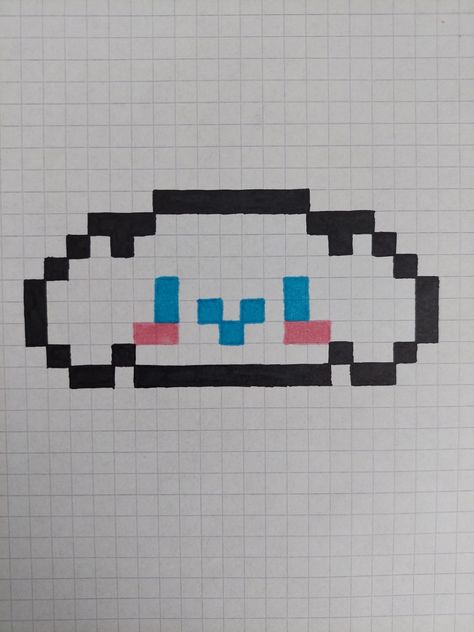 Pixel Drawing Cinnamoroll, Pixels Art Easy, Pixel Art Pattern Cinnamon Roll, Pixel Art Pattern Aesthetic, Easy Pixel Art Hello Kitty, Pixel Art Pattern Hello Kitty, Drawing In Squares, Pixel Art Pattern Easy Cute, Aesthetic Pixel Art Easy