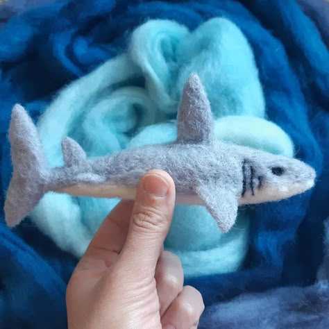 Shark. Handmade. Needle felted. Wool. Waldorf. Homeschool. Toy. Needle Felting Shark, Needle Felted Shark, Shark Felt, Fun Facts About Sharks, Ocean Animals Preschool, Felt Critters, Animals Preschool, Felting Animals, Felted Toys