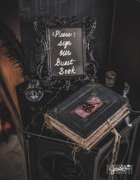 Goth gone LUXE with sparkle, faux fur, and rich reds at this goth wedding inspiration #weddingaesthetic Gothic Wedding Centerpiece, Diy Black Wedding Decor, Gothic Spring Wedding, Gothic Wedding Ideas Victorian, Goth Wedding Table Decor, Horror Wedding Ideas, Vampire Aesthetic Wedding, Gothic Wedding Table Decor, Goth Reception