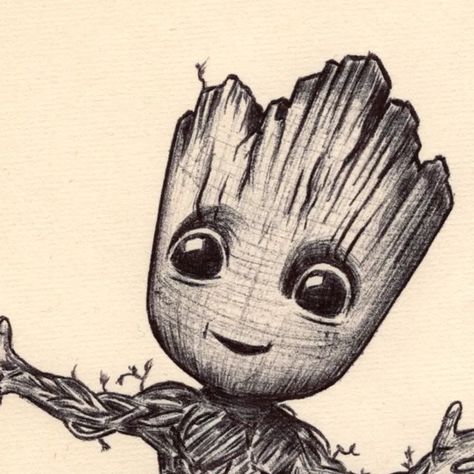 Twenty-Seven on Instagram: "I am Groot. I am Groot, I am Groot!... I am Groot....Groot?! 🌱 . . . #groot #iamgroot #marvel #marveluniverse #guardiansofthegalaxy #babygroot #fanart #marvelfanart #marvellegends #marvelart #comicsketch #ballpointpenart #guardiansofthegalaxyvol2 #guardiansofthegalaxyvol3" Neurodivergent Characters, Groot Painting, Groot Sketch, Baby Groot Tattoo, Groot Drawing, Baby Groot Drawing, Groot Tattoo, Marvel Art Drawings, Ballpoint Pen Art