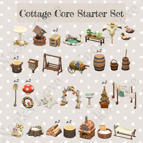 Acnh Cottagecore Starter Pack, Entrance Ideas Animal Crossing Cottage Core, Acnh Campcore, Forestcore Animal Crossing, Acnh Willow, Cottagecore Starter Pack, Acnh Wishlist, Acnh Templates, Acnh Guide