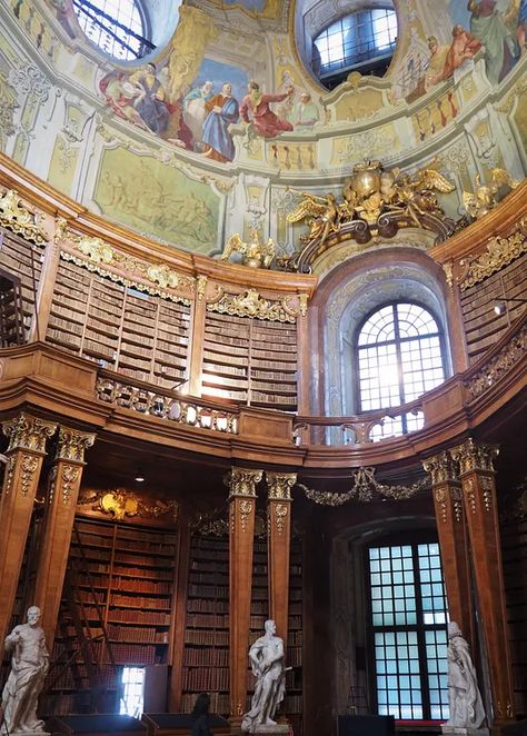 State Hall, Austrian National Library, Vienna (Illustration) - World History Encyclopedia Vienna Illustration, Library Vienna, Austrian National Library, Hofburg Palace, Croatian Language, National Library, Chicago Style, Western Europe, Latest Images