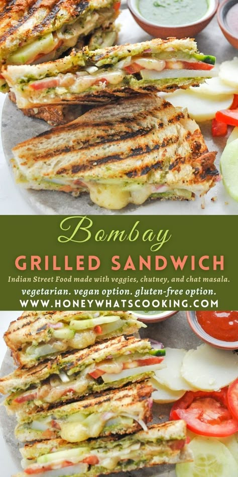 Bombay Sandwich, Grilled Sandwich Recipe, Sandwich Recipes Indian, Sandwich Vegetarian, Vegetarian Sandwich Recipes, Veg Sandwich, Whats Cooking, Vegetarian Comfort Food, Vegetarian Sandwich