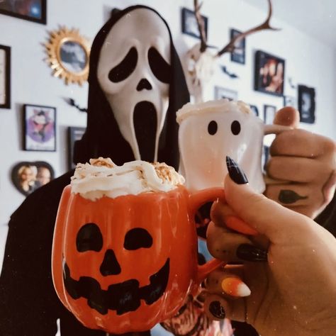 Coffee Mug Aesthetic, Mug Aesthetic, Fall Room, Fall Room Decor, Halloween Coffee Mug, Picture Mugs, Halloween Mugs, Aesthetic Ios, 2024 Halloween