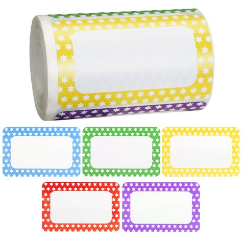 PRICES MAY VARY. [ Packaging & Size ] - A roll of 300pcs name label stickers, each all-purpose name label measures 3.4 x 2.2 inches / 8.8 x 5.8 cm, the roll includes 5 colors of border name stickers, brightly colored and plentiful, perfect for helping you identify and organize your belongings, the name labels will keep your items looking organized. [ Premium Name Tags Labels ] - These blank name stickers are made of high-quality self-adhesive coated paper material, waterproof and non-toxic, clea Style For School, Blank Tags, Conference Rooms, School Supply Labels, Label Stickers, Class Room, Name Labels, Unique Names, Paper Material