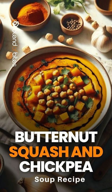 As a lover of hearty soups, I've experimented with various combinations of ingredients over the years. Butternut squash and chickpea soup quickly became one of my favorites due to its creamy texture and delightful balance of flavors. The first time I made this soup, I underestimated the power of the roasted butternut squash. Squash Vegetable, Chickpea Soup, Toasted Pumpkin Seeds, Dairy Free Options, Squash Soup, Butternut Squash Soup, Roasted Butternut Squash, Roasted Butternut, Canned Chickpeas