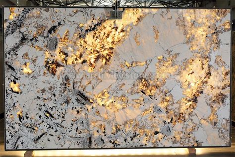 Patagonia White Granite Baclit Wall Panels For Interior Stone Design. Modern And Luxury Patagonia Granite Slabs In Stock. Backlit Wall Panels, Patagonia Quartzite, Patagonia Marble, Patagonia Granite, Kitchen Wall Design, Backlit Wall, Types Of Granite, Granite Countertop, White Granite