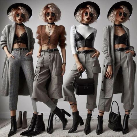 Extravagant Outfits Street Style, Corporate Punk Aesthetic, Edgy Work Outfits Women, Edgy Work Outfits Offices Corporate Goth, Edgy Work Outfits, Edgy Elegance, Trendy Outfit Ideas, Fall Outfit Ideas, Rock Punk