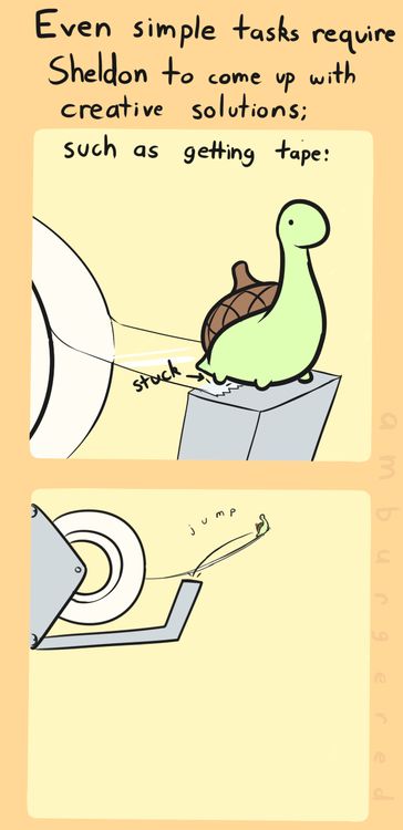 Sheldon The Tiny Dinosaur, Turtle Dinosaur, 4 Panel Life, Tiny Dinosaur, Tiny Turtle, Online Comics, Cute Stories, A Turtle, Cute Comics